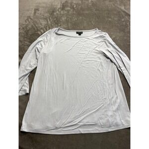 J.‎ Jill Wearever Collection Light Gray Boat Neck Long Sleeve Top Small 5311